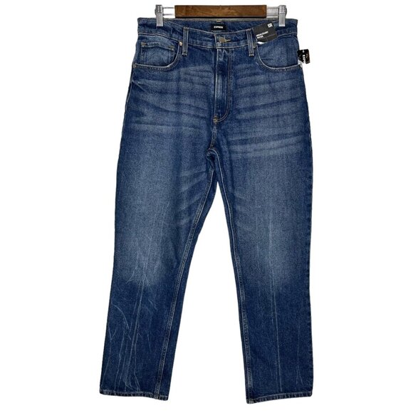 Express Denim - Express NWT Women's Cotton Blend Modern Straight Super High Rise Jeans‎ Size 10R